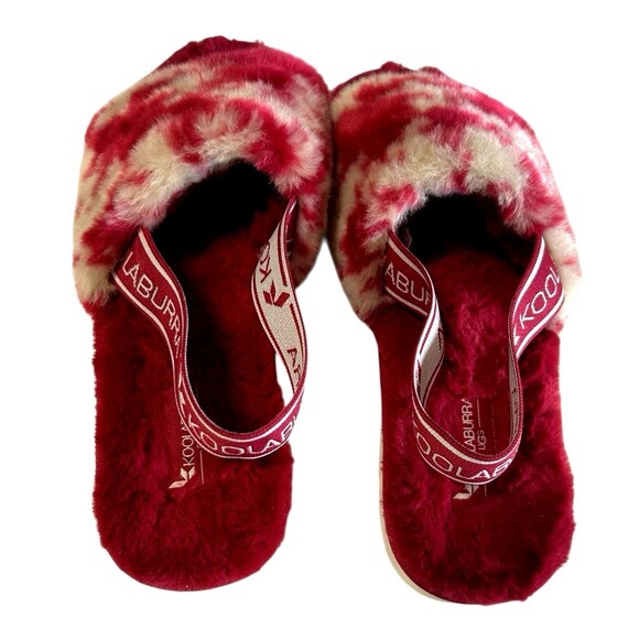 Koolaburra by UGG  Fuzz'n Faux Fur Slide Slipper  Red Tie Dye Womens Sz 7 - Picture 7 of 15